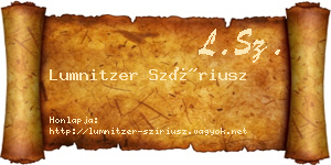 Lumnitzer Szíriusz névjegykártya